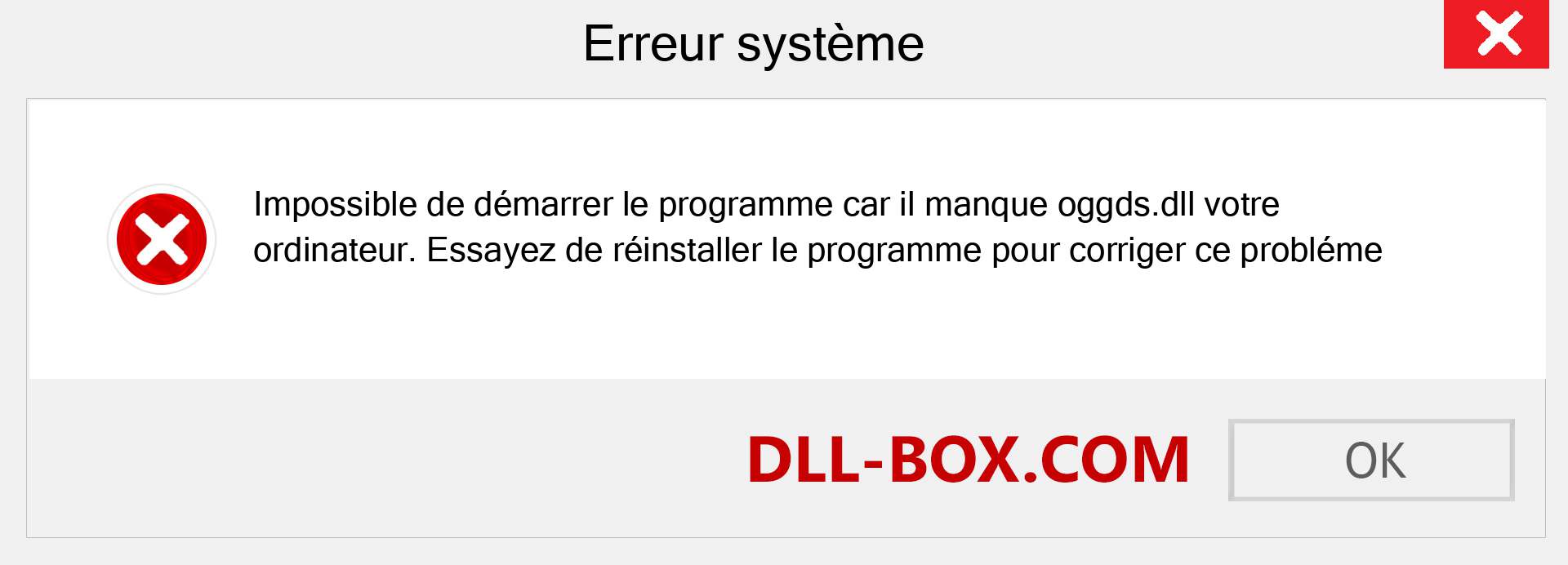 Le fichier oggds.dll est manquant ?. Télécharger pour Windows 7, 8, 10 - Correction de l'erreur manquante oggds dll sur Windows, photos, images